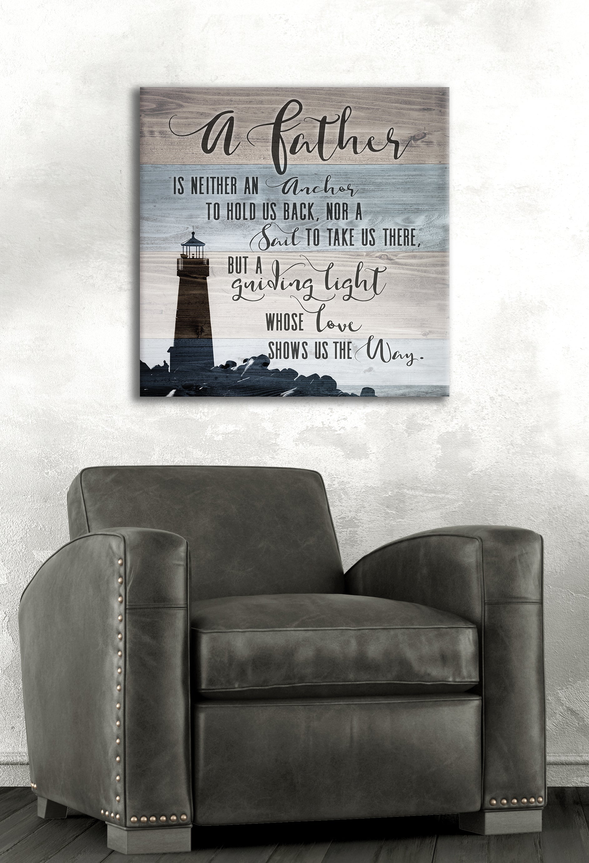 Exclusive! I Love My Father Wall Art - A Father's Guiding Light in Wood Frame, Ready To Hang