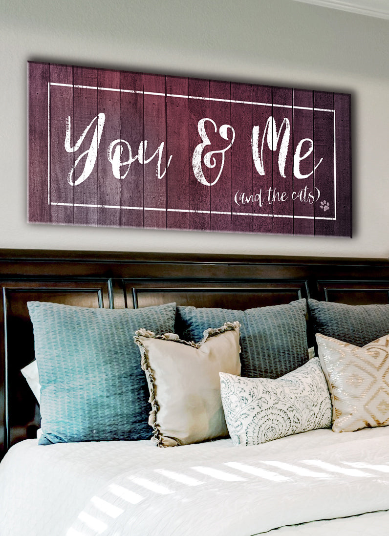 Exclusive Offer! Pet Wall Art - You, Me & The Cats in Wood Frame, Ready To Hang