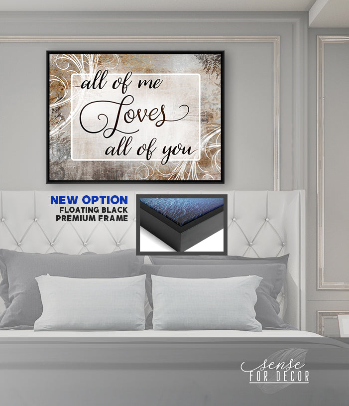 Hot Deal! Ready - To - Hang Wood - Framed Couples Wall Art: All of Me Loves All of You V10