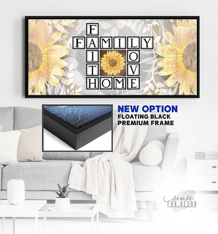 Hot Deal! Family Wall Art - Family Faith Home Love V2 with Wood Frame, Ready to Hang
