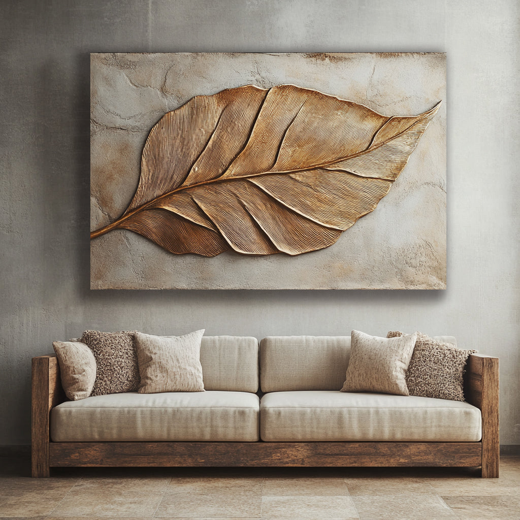 Ethereal Leaf Harmony V3 - Exclusive Luxury Botanical Wall Art for Elegant Spaces