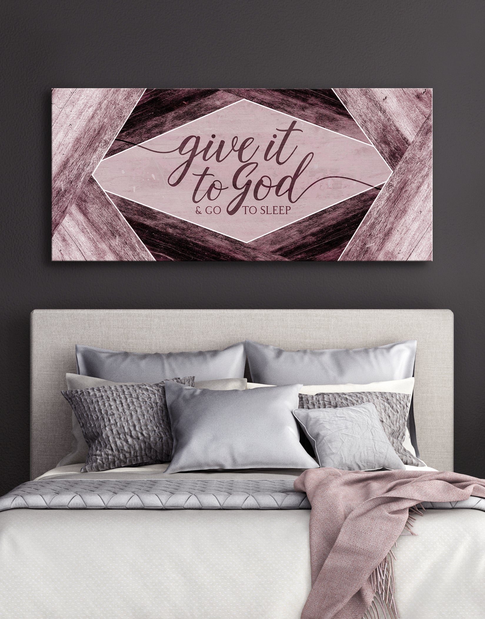 Hot Sale! Christian Wall Art - 'Give It To God V5' with Wood Frame, Ready to Hang
