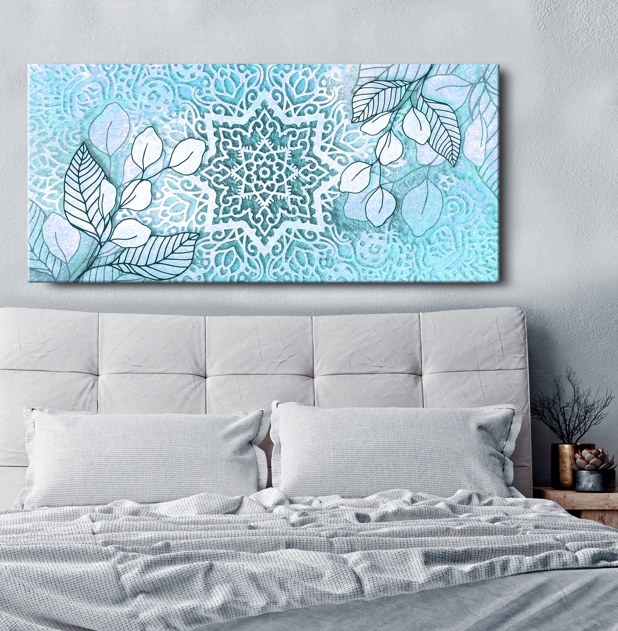 Hot Deal! Boho Mandala Wall Art V6 with Wood Frame, Ready to Hang for Your Home