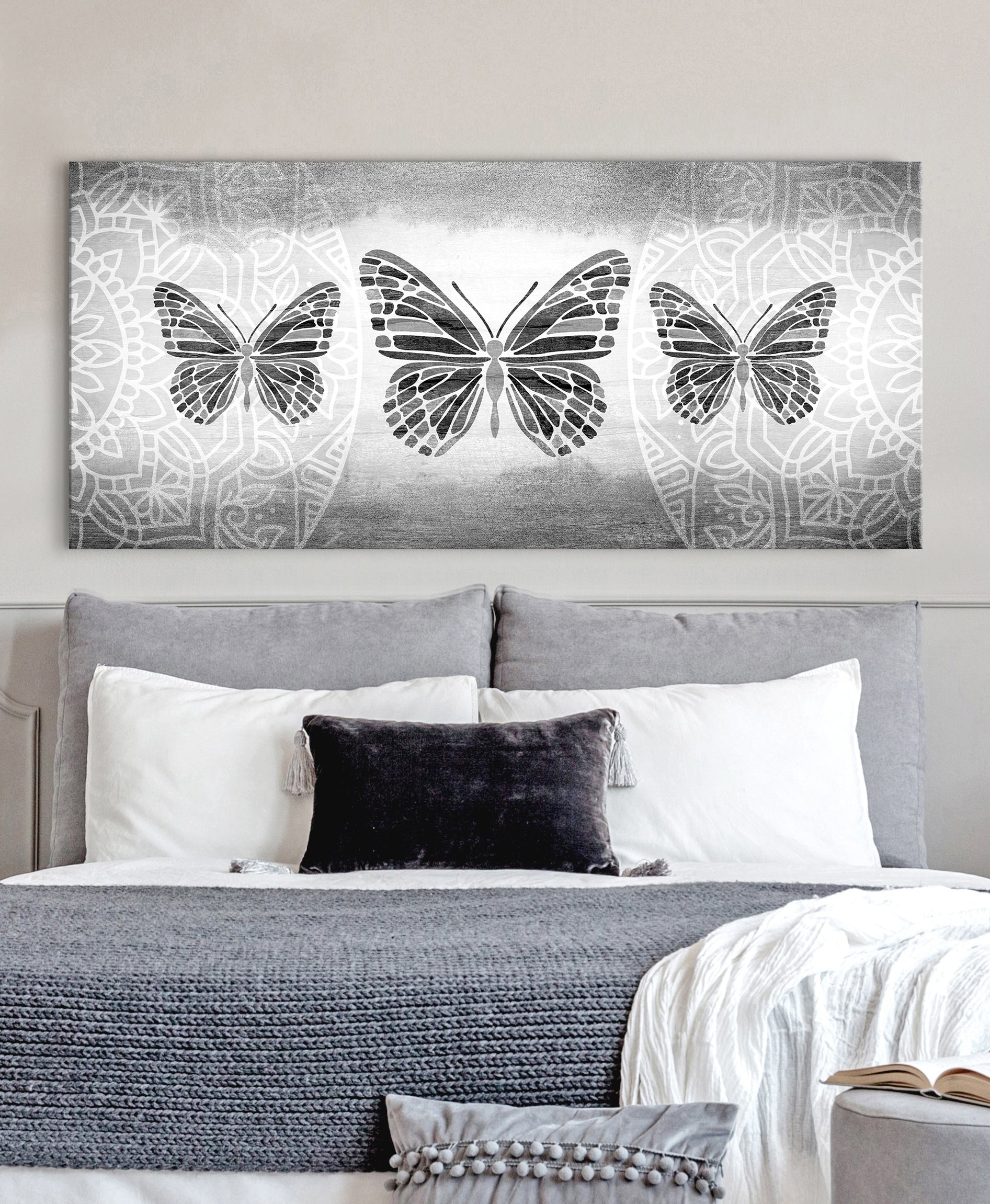 Exclusive Boho Butterfly Trio Insect Wall Art with Wood Frame, Ready to Hang - Buy 2 Get 20% Off!