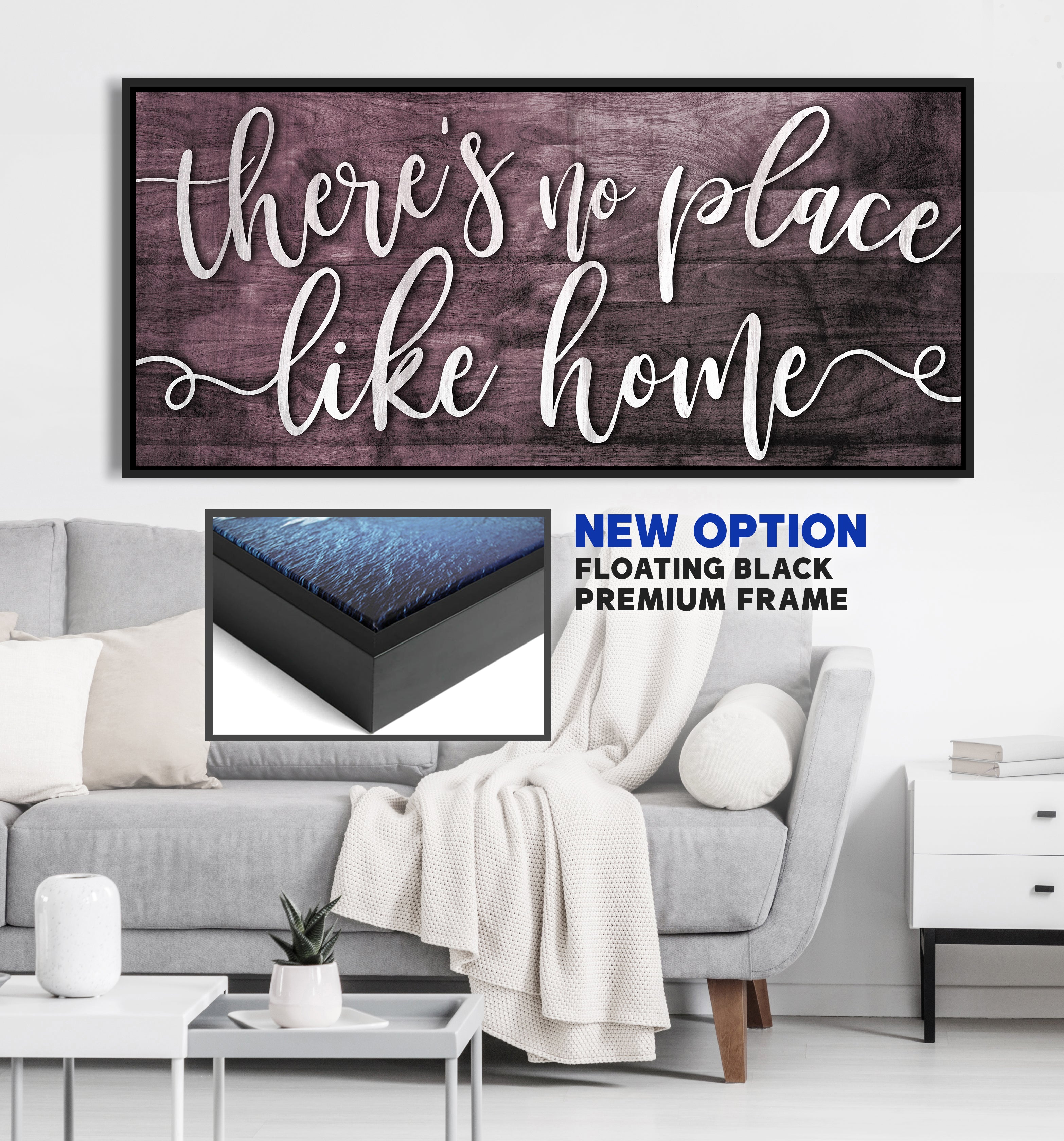 High - Quality Wood - Framed 'There's No Place Like Home' Wall Art, Ready to Hang