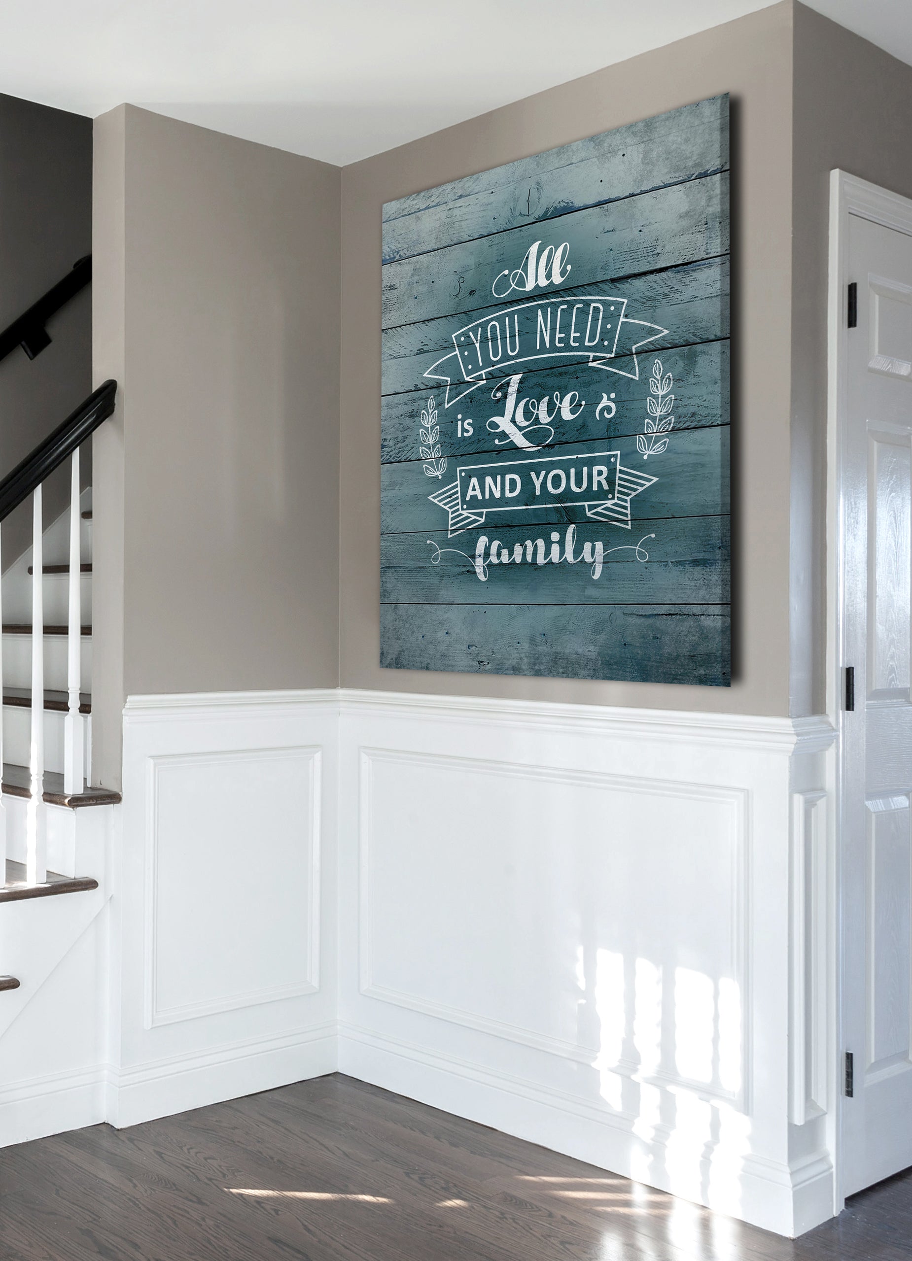 Hot Deal! Family Wall Art - 'All You Need Is Love and Your Family' V3 with Wood Frame, Ready To Hang