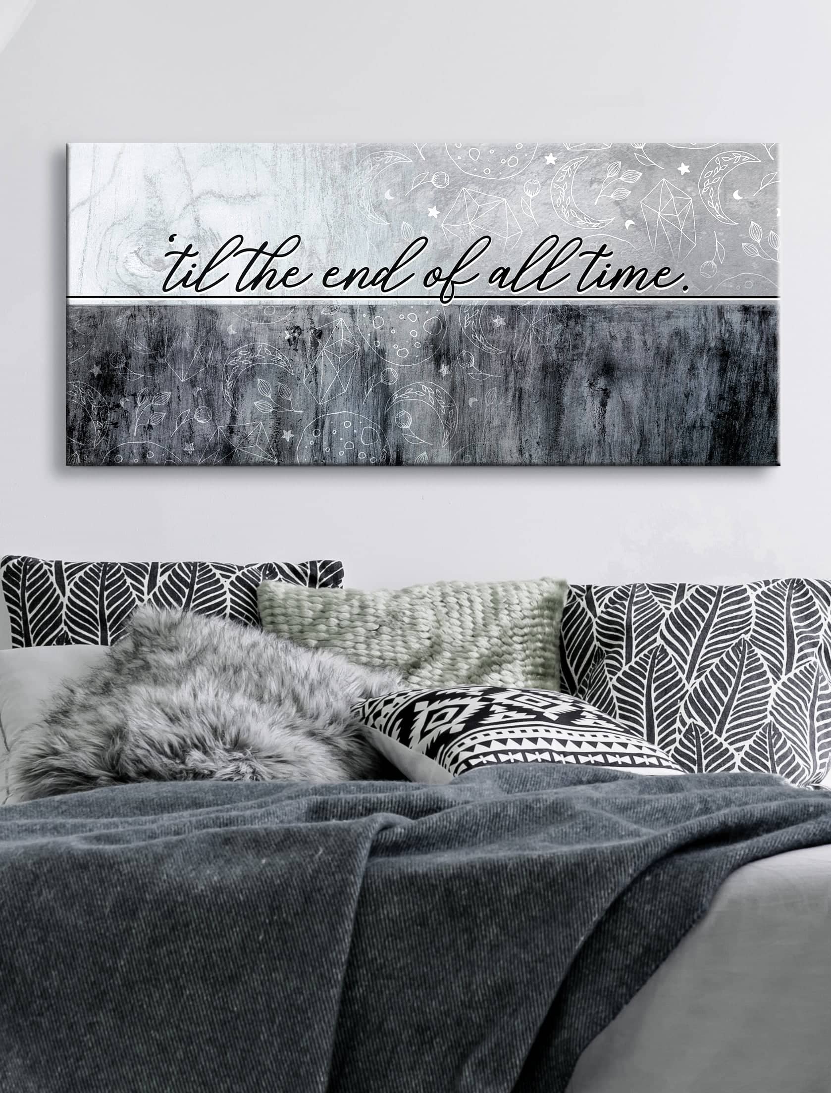 Exclusive! Bedroom Wall Art - Til The End Of All Time (Wood Frame, Ready To Hang)