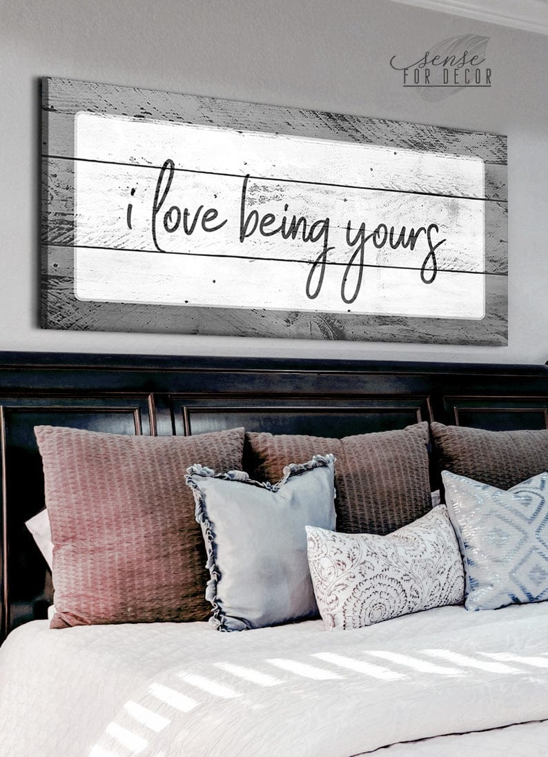 Hot! Couple Wall Art: I Love Being Yours (Wood Frame, Ready to Hang)