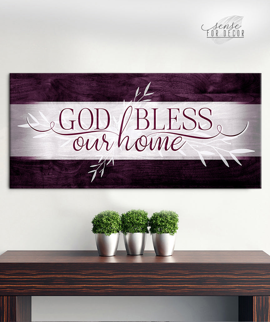 Hot Deal: Christian Wall Art - God Bless Our Home V2 (Wood Frame, Ready To Hang)