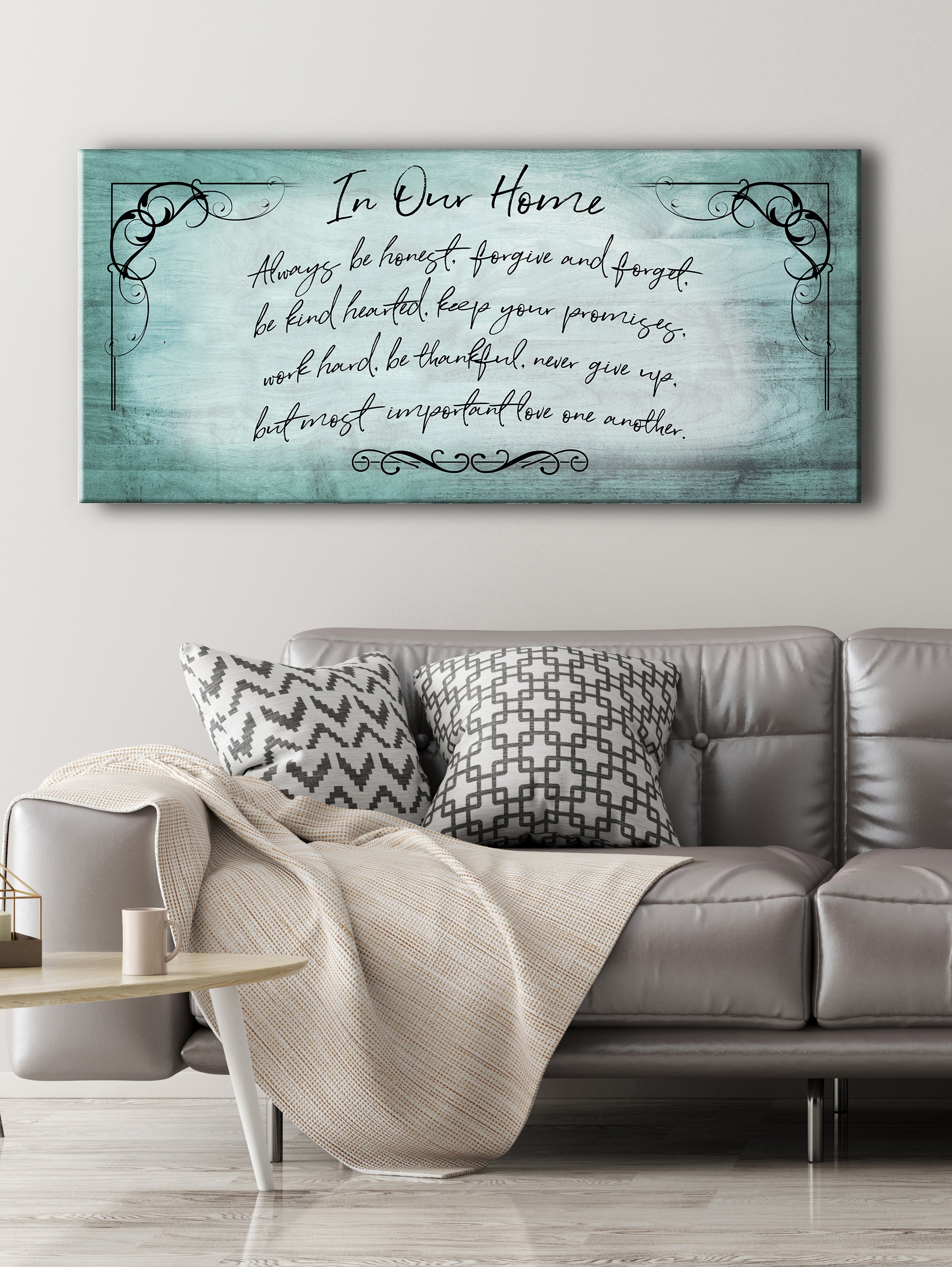 High - Quality Wood - Framed Wall Art: 'In Our Home Always Be Honest' Ready To Hang