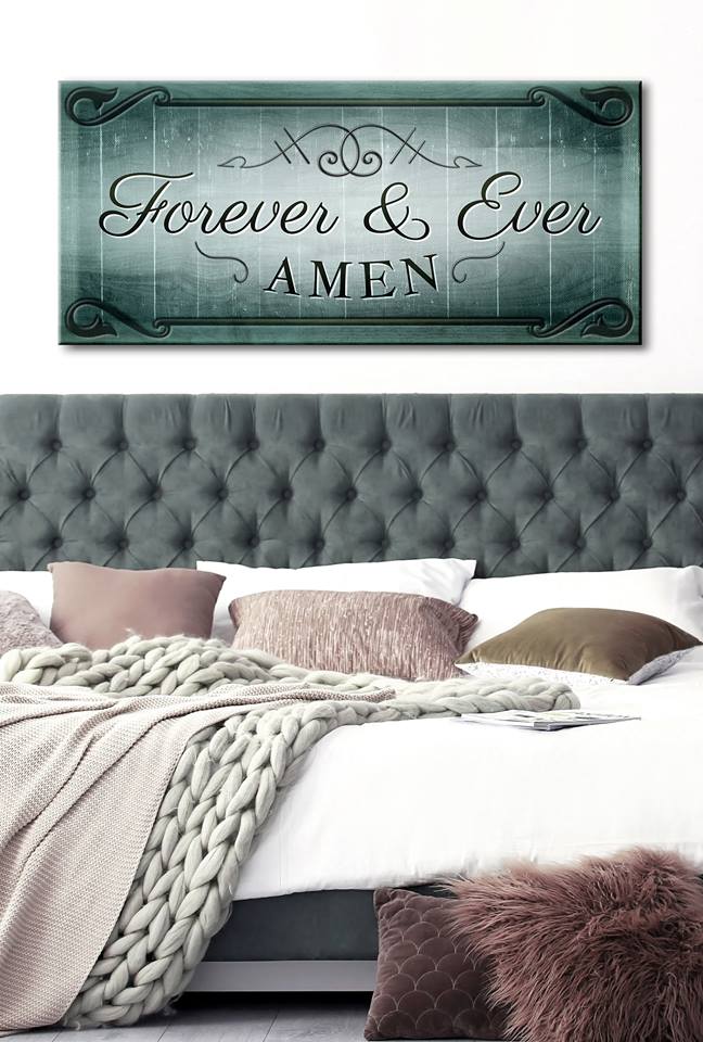 High - Quality Christian Wall Art: Forever And Ever Amen V2 with Wood Frame for Easy Hanging