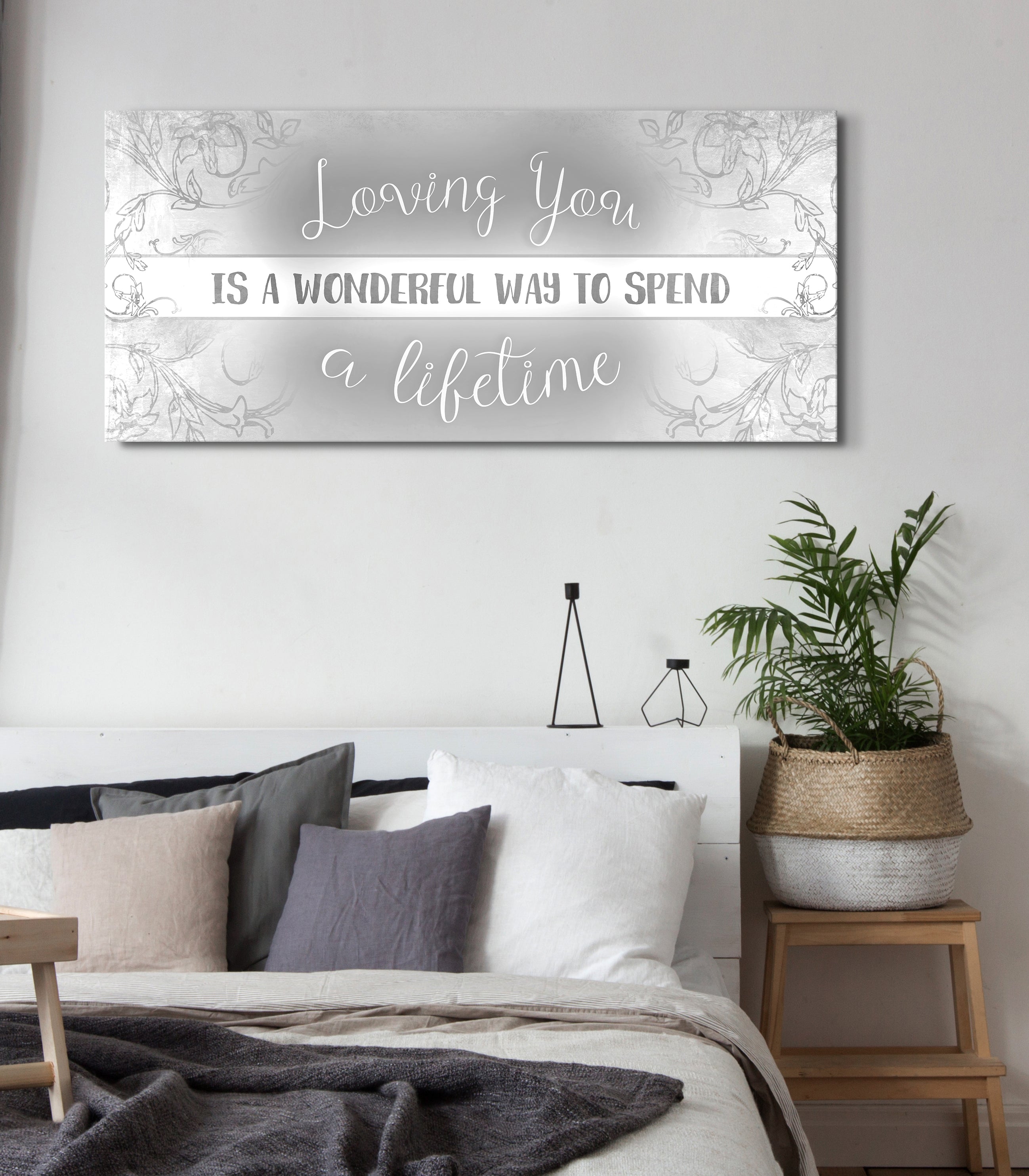 Exclusive Offer! Loving You Lifetime V8 Couples Wall Art with Wood Frame, Ready to Hang