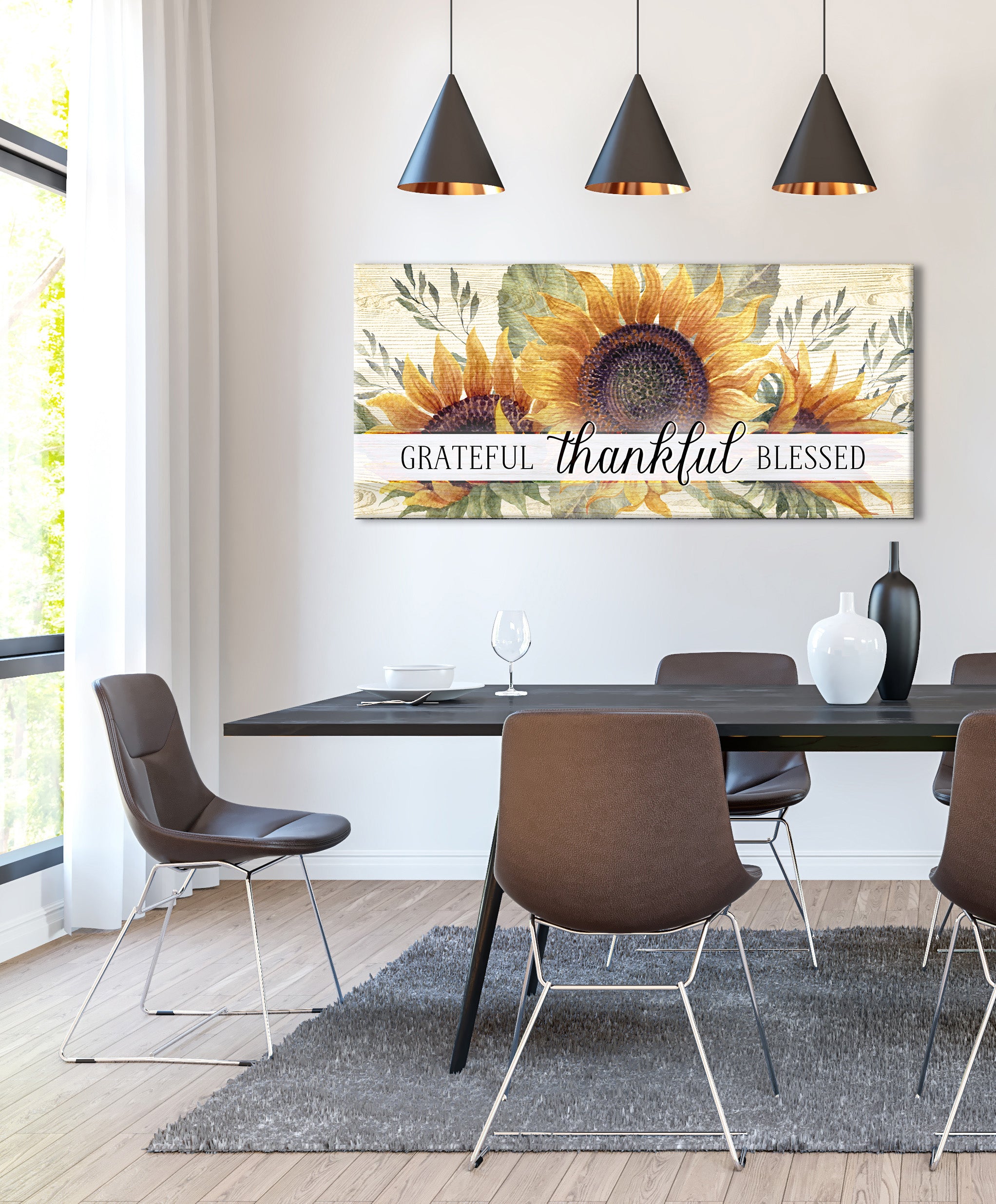Hot Sale! Christian Wall Art - Grateful Thankful Blessed V13 with Wood Frame, Ready to Hang