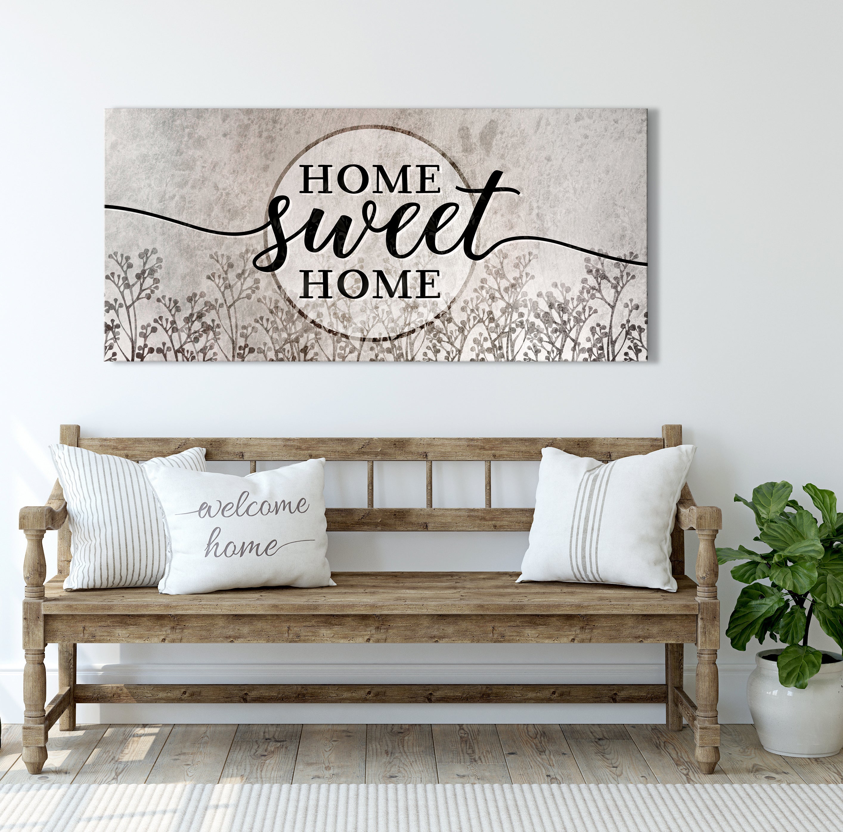 Exclusive Offer! Ready-to-Hang Wood Frame Home Sweet Home Wall Art V15