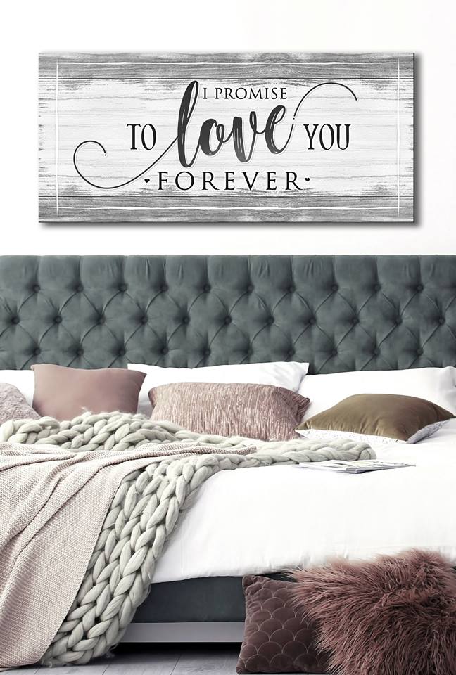 Hot! Couples Wall Art - 'I Promise To Love You Forever' (Wood Frame, Ready To Hang)