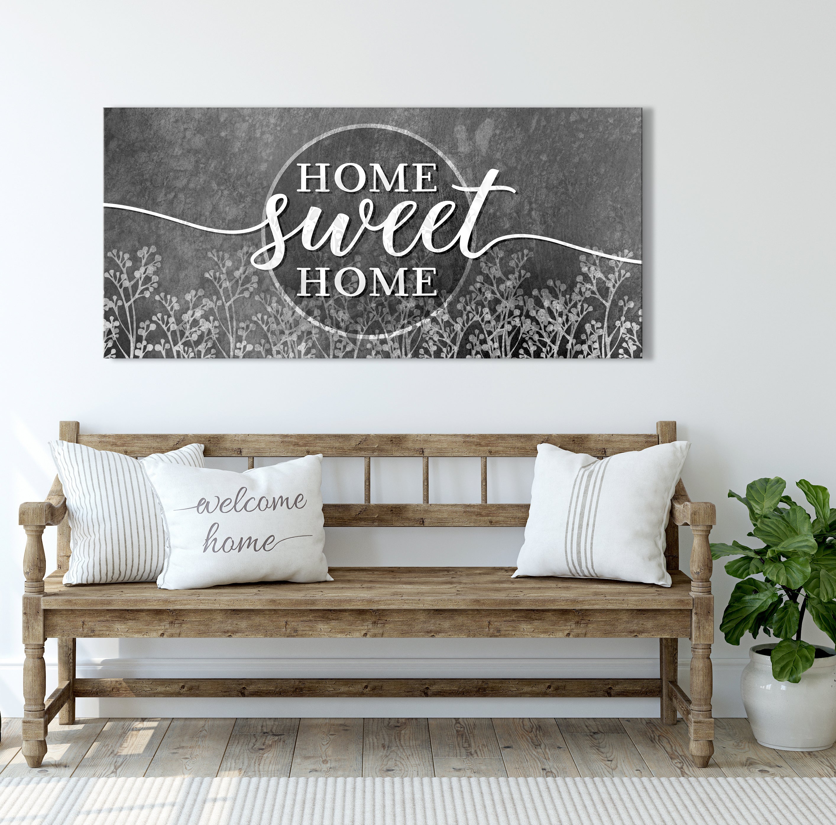 Exclusive Offer! Ready-to-Hang Wood Frame Home Sweet Home Wall Art V15
