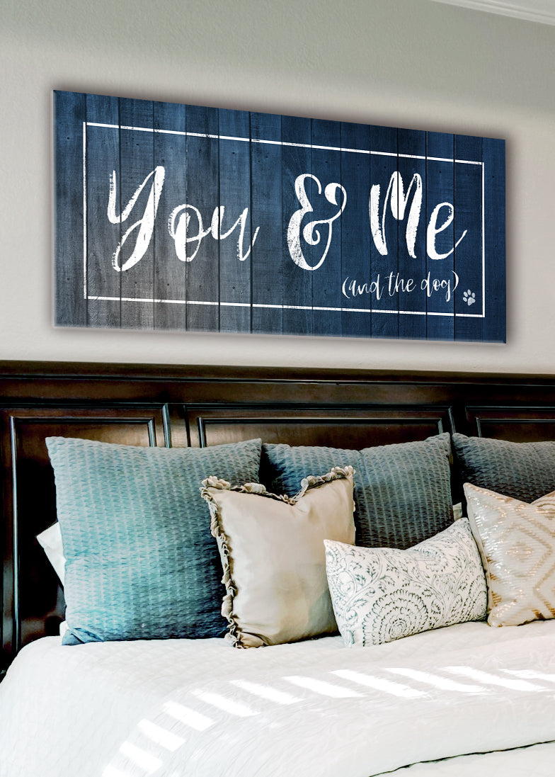 Hot! You, Me, and The Dog Pet Wall Art (Wood Frame, Ready To Hang, Singular Version)
