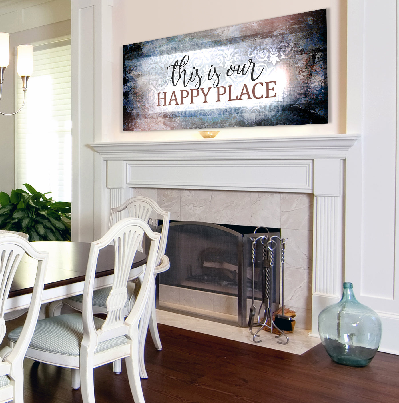 Exclusive! This Is Our Happy Place V10 Wall Art (Wood Frame, Ready To Hang)