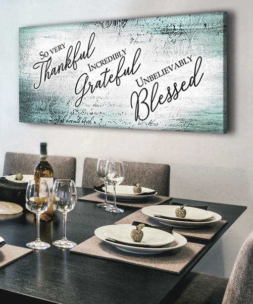 Exclusive Christian Wall Art: 'So Very Thankful V19' with Wood Frame, Ready to Hang - Buy 2 Get 20% Off!