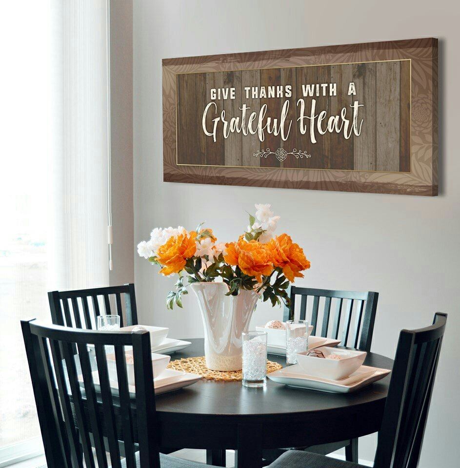 Exclusive Christian Wall Art: 'Give Thanks With A Grateful Heart' in Wood Frame, Ready To Hang - Buy 2 Get 20% Off!