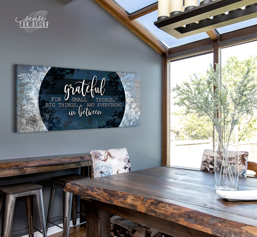 Christian Wall Art: Grateful for Small Things V3 - Wood Frame, Ready to Hang! Buy 2, Save 20%