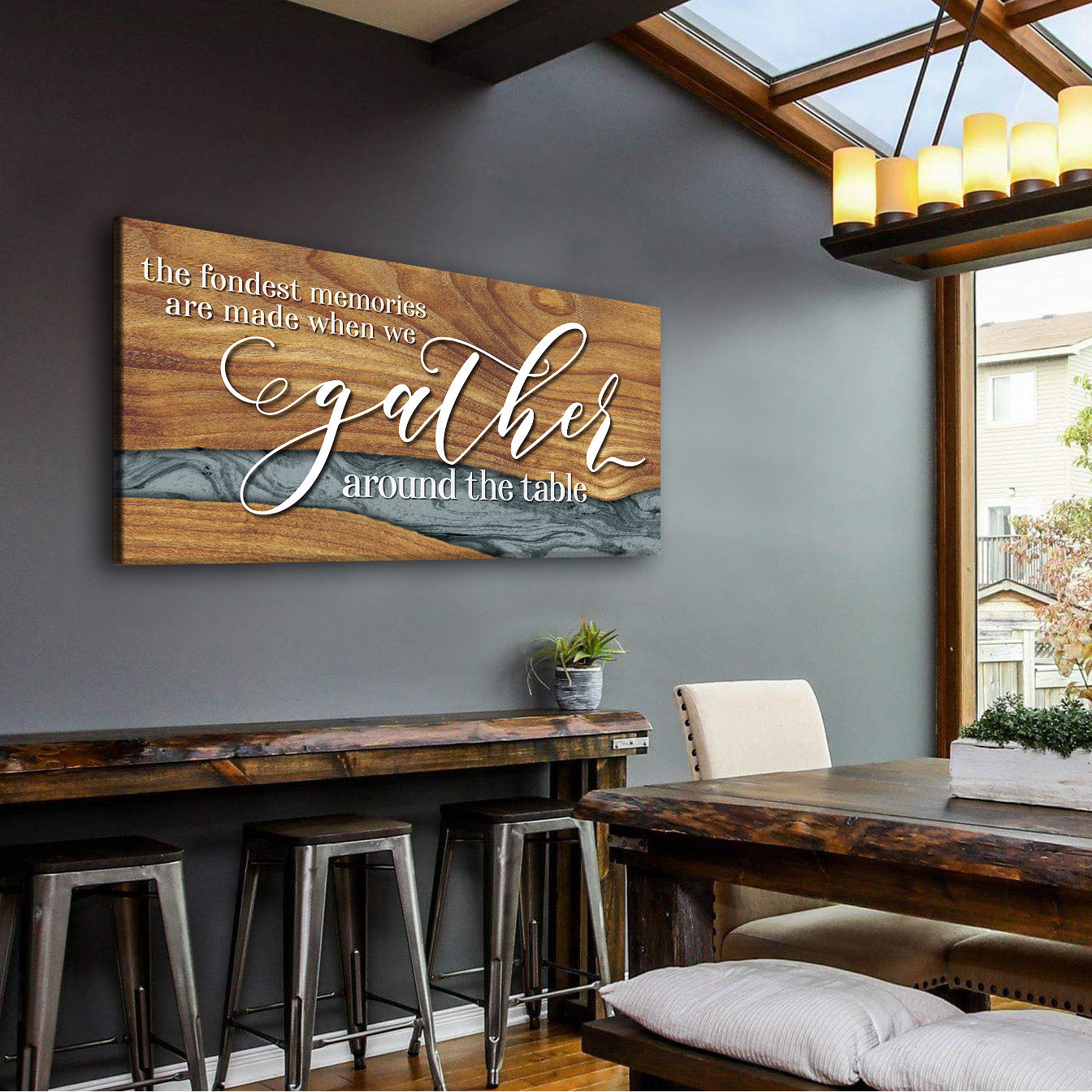 Christian Wall Art - Gather Around the Table, Wood Frame, Ready to Hang! Buy 2, Save 20%