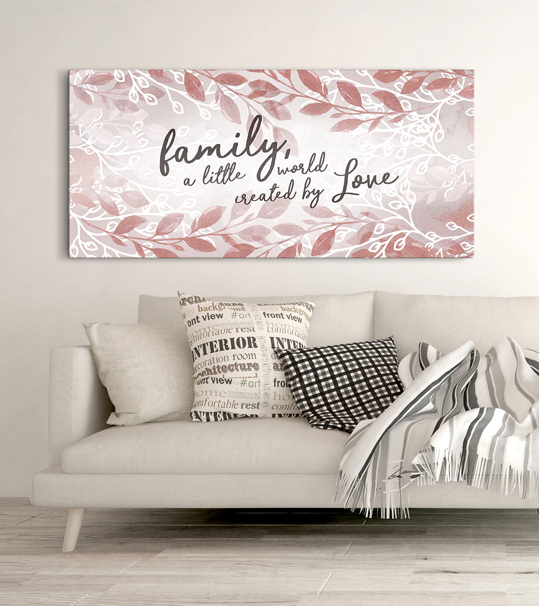 Exclusive! Family Wall Art - A World of Love in Wood Frame, Ready to Hang