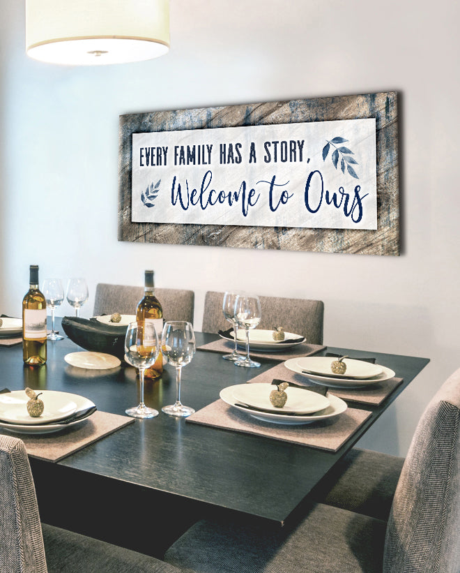 Exclusive Offer! Home Wall Art - Every Family Has A Story V2 with Wood Frame, Ready To Hang