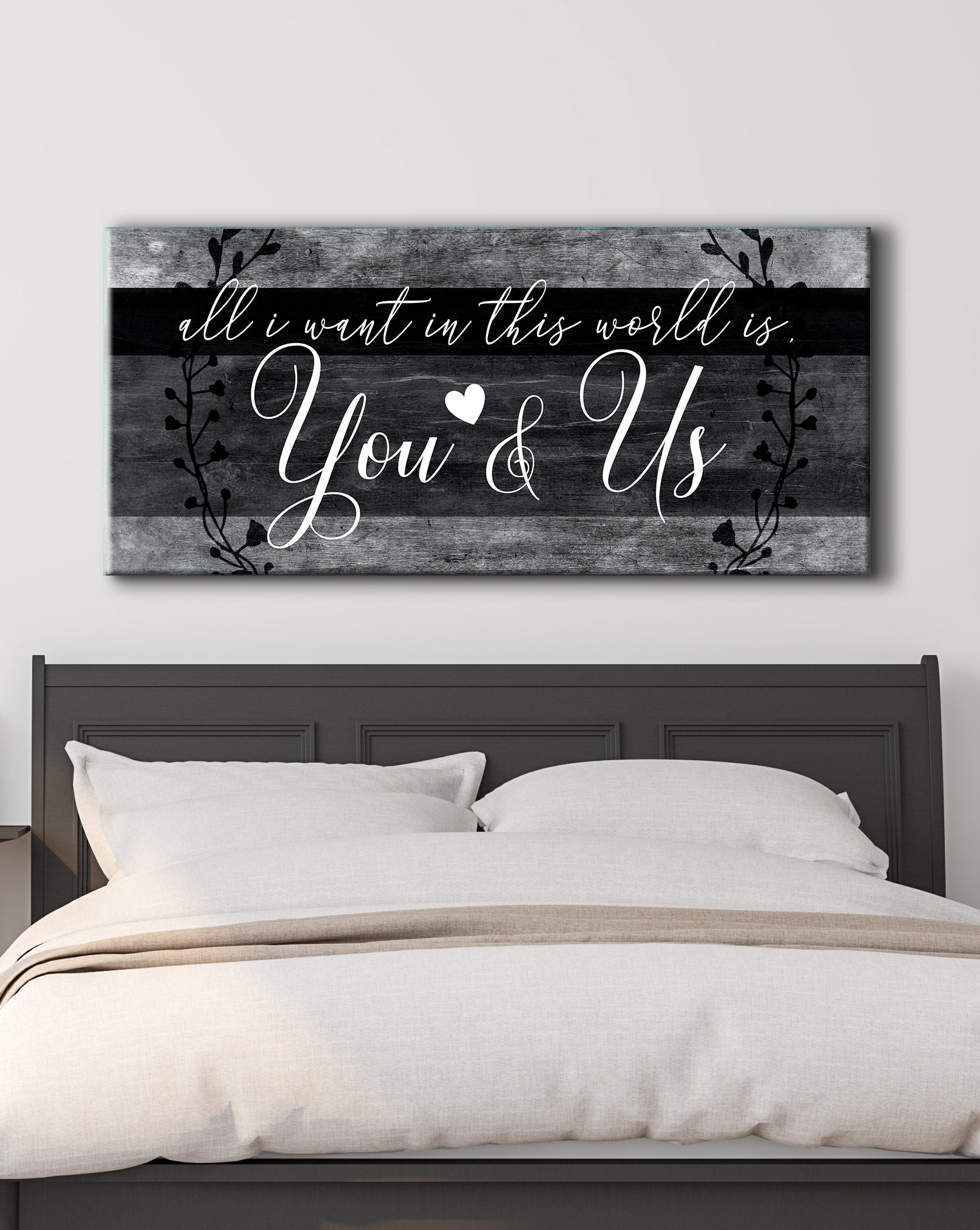 Hot Deal! High - quality Couples Wall Art 'All I Want In This World Is You' with Wood Frame, Ready to Hang