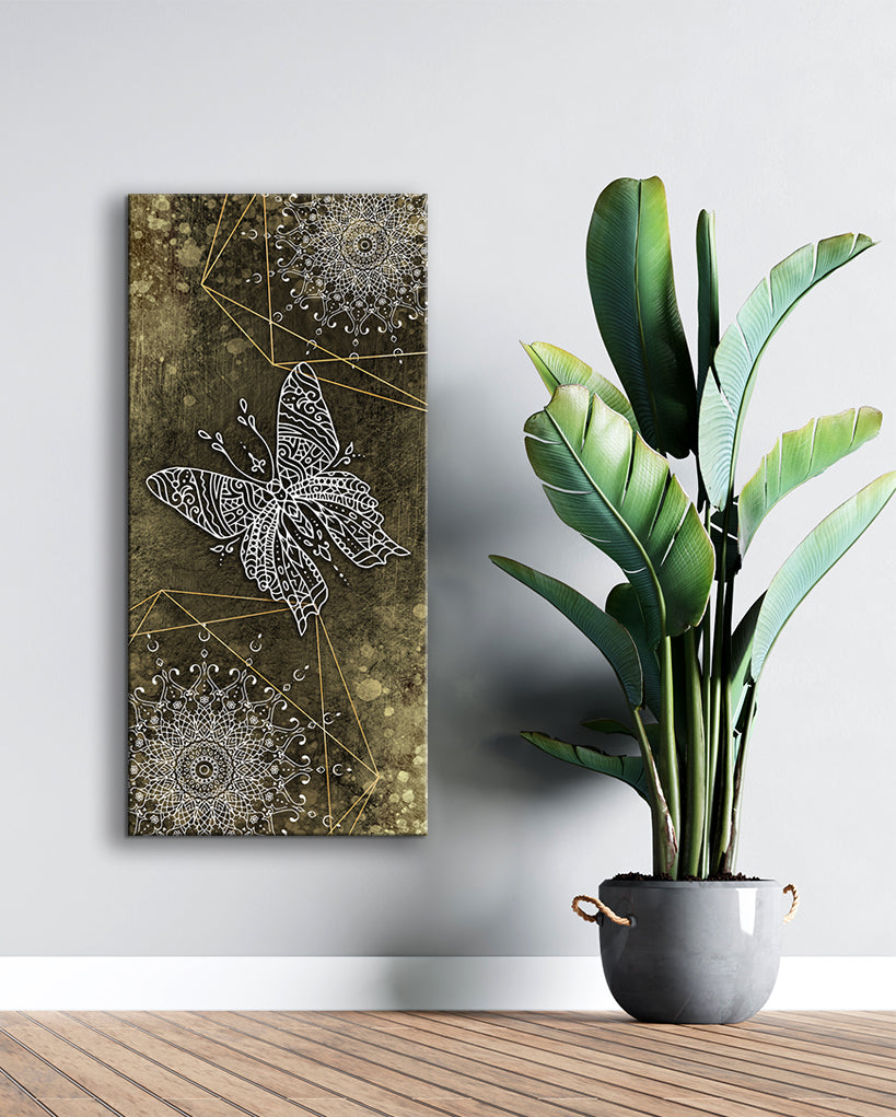 Exclusive Boho Butterfly Mandala V3 Wall Art with Wood Frame - Ready to Hang, Buy 2 Save 20%