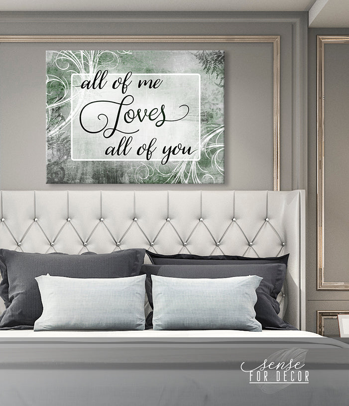 Hot Deal! Ready - To - Hang Wood - Framed Couples Wall Art: All of Me Loves All of You V10