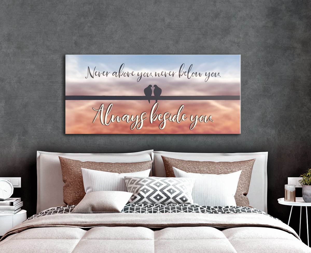 Exclusive Couples Wall Art - 'Always Beside You' with Wood Frame, Ready to Hang! Buy 2, Save 20%