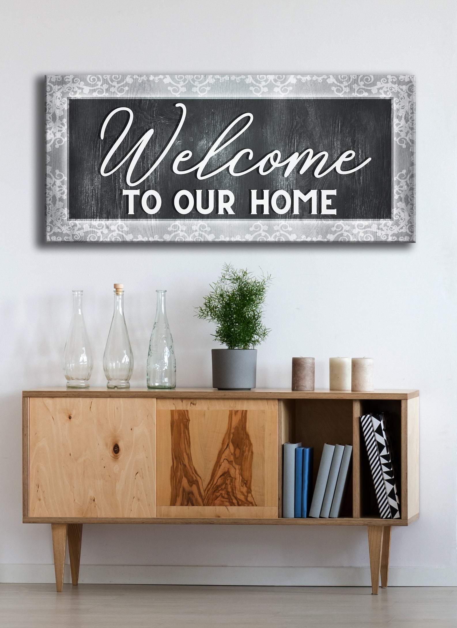 Hot! Welcome To Our Home Wall Art V4 - Wood Frame, Ready To Hang
