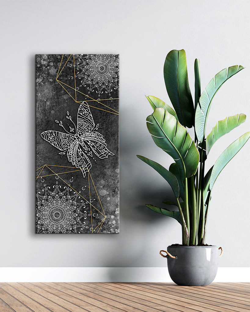 Exclusive Boho Butterfly Mandala V3 Wall Art with Wood Frame - Ready to Hang, Buy 2 Save 20%