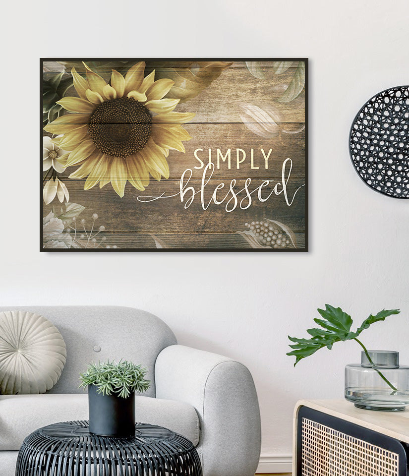 Hot Deal: Simply Blessed V7 Christian Wall Art (Wood Frame, Ready To Hang)