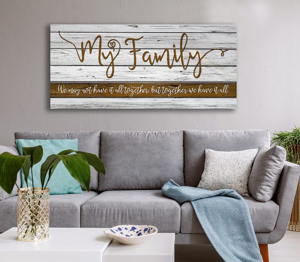 High - Quality Family Wall Art V2 with Wood Frame, Ready to Hang