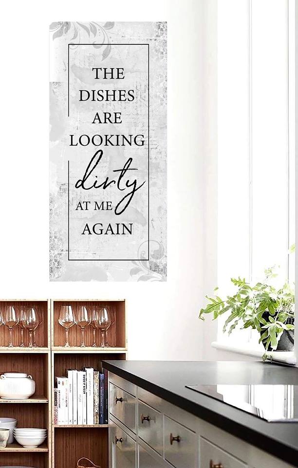Kitchen Wall Art: Dishes Wall Art with Wood Frame, Ready to Hang! Buy 2 Save 20%