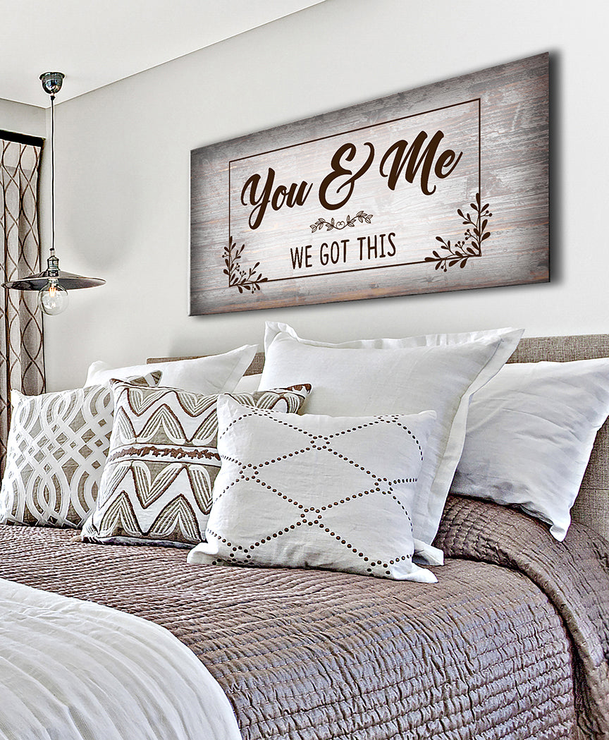 Hot Deal! High - quality Couples Wall Art 'You & Me We Got This V6' with Wood Frame, Ready to Hang