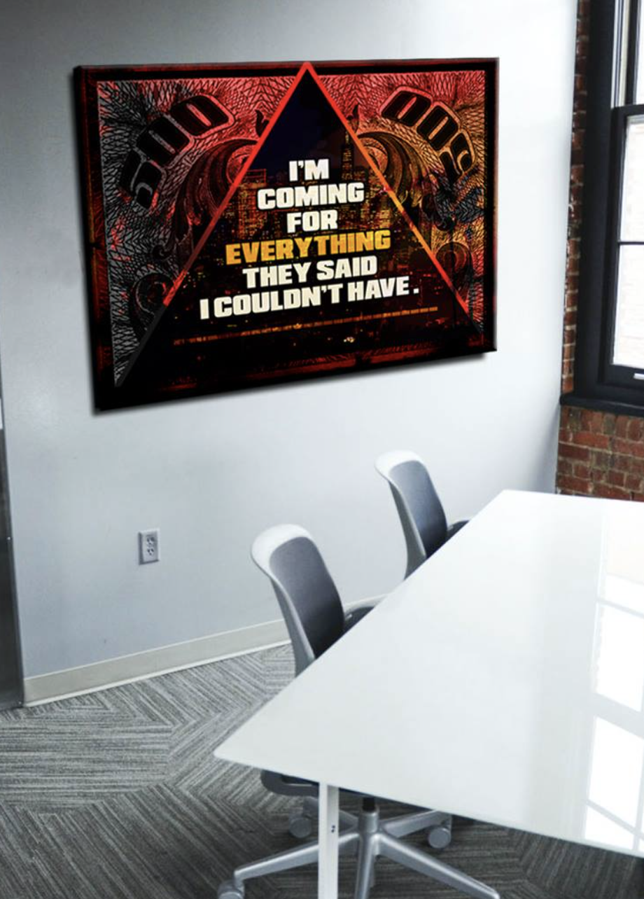 Exclusive Business Wall Art - 'Coming For Everything' with Wood Frame, Ready to Hang! Buy 2 Save 20%