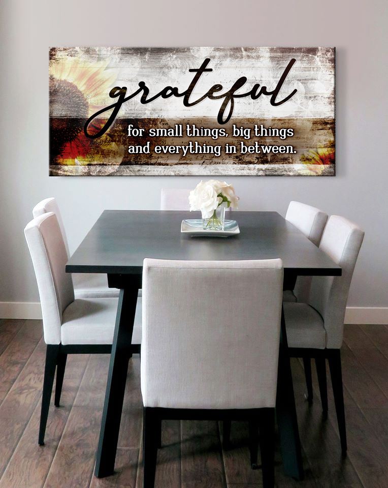 Christian Wall Art - Grateful For Small Things V2 (Ready-To-Hang Wood Frame) | Buy 2, Save 20%