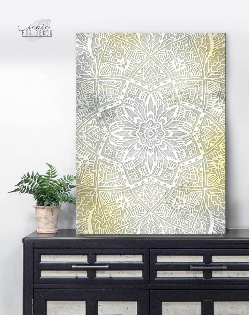 Hot! Mandala Wall Art V15 with Wood Frame, Ready to Hang