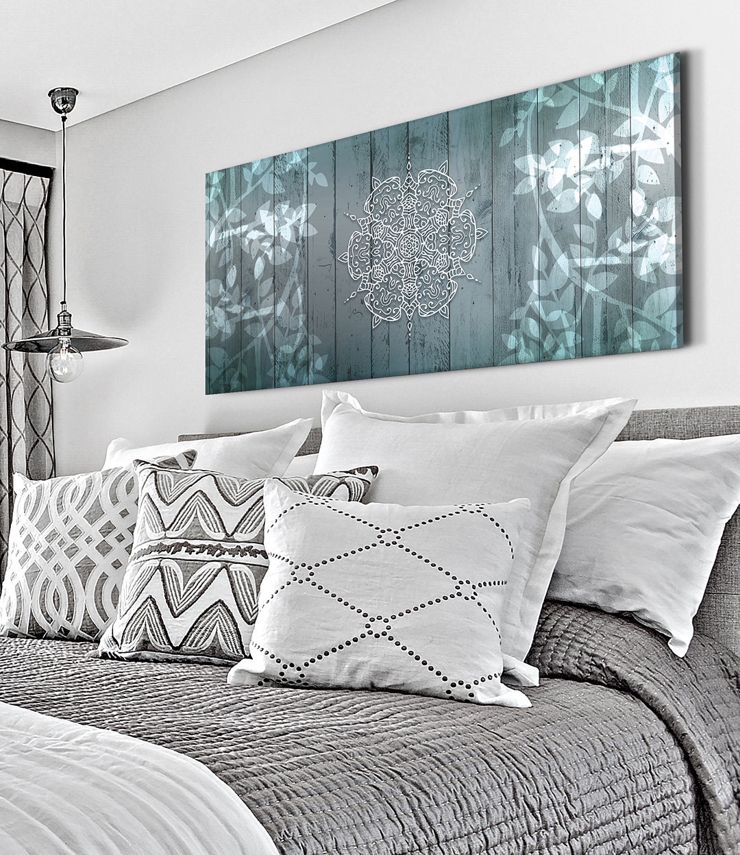 Exclusive Boho Mandala Wall Art V12 in Wood Frame - Ready to Hang! Buy 2, Save 20%