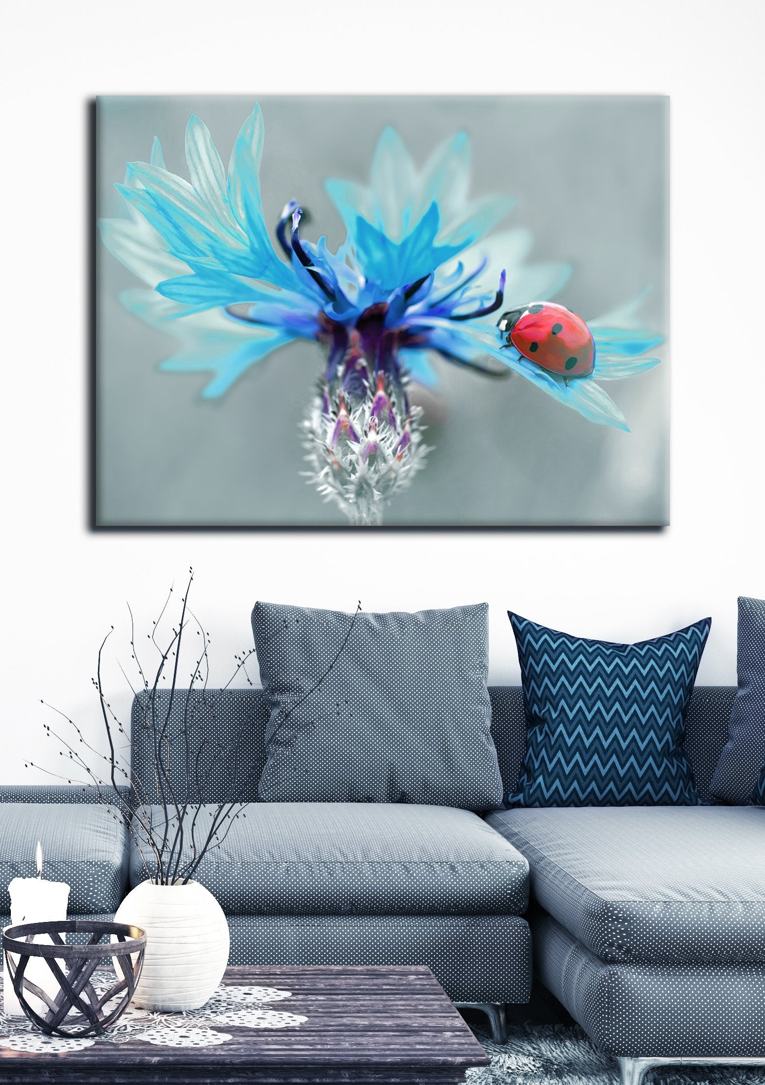Hot Deal! Ready-to-Hang Ladybug Insect Wall Art with Wood Frame