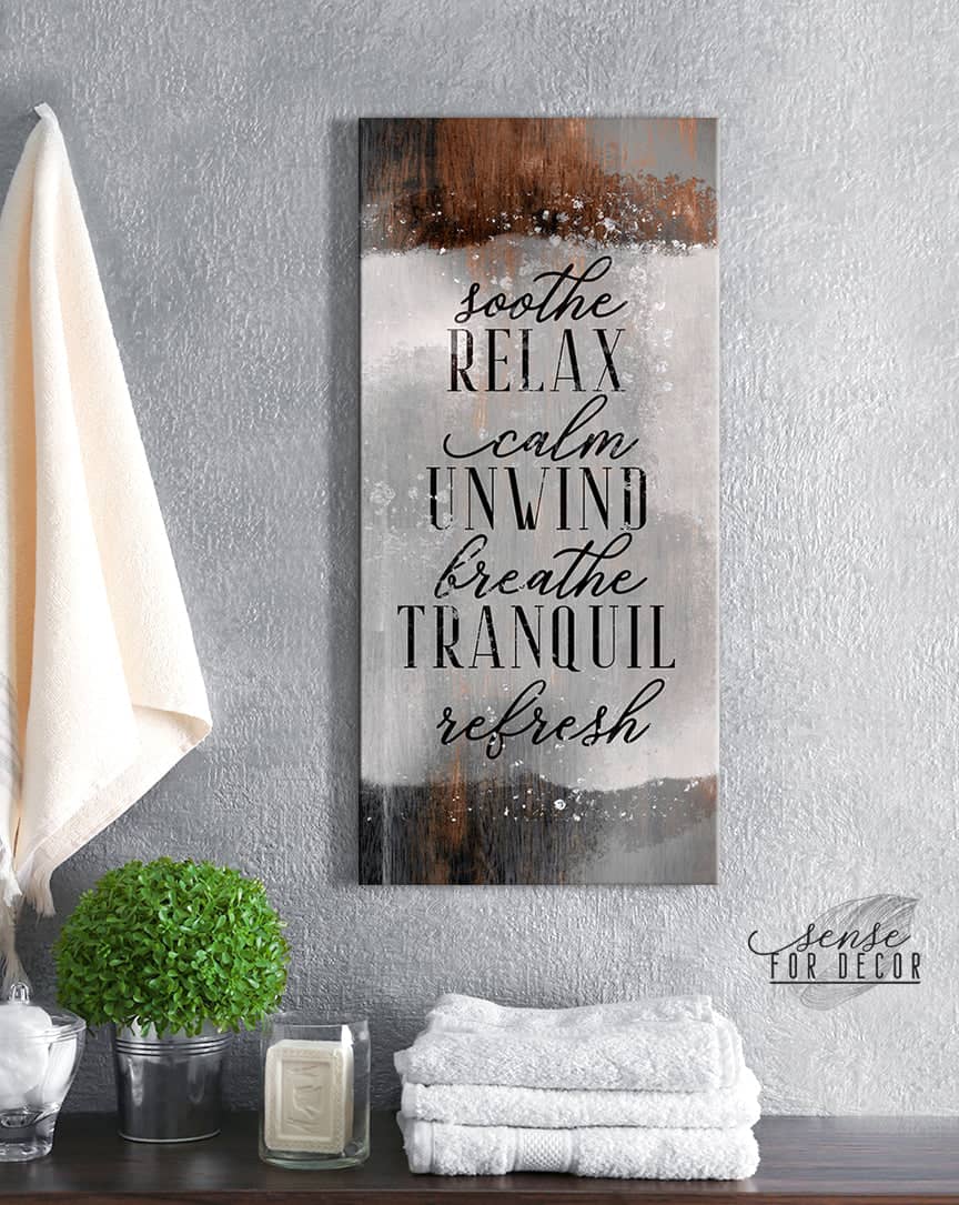 Exclusive Bathroom Wall Art: Wood-Frame, Ready-to-Hang for Soothing Relaxation - Buy 2 Save 20%