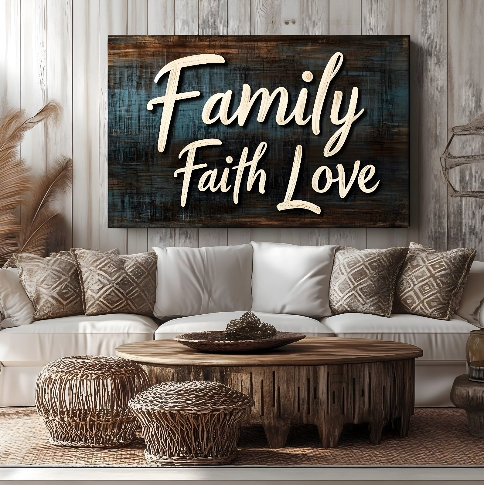 High - quality Family Wall Art Featuring Faith and Love