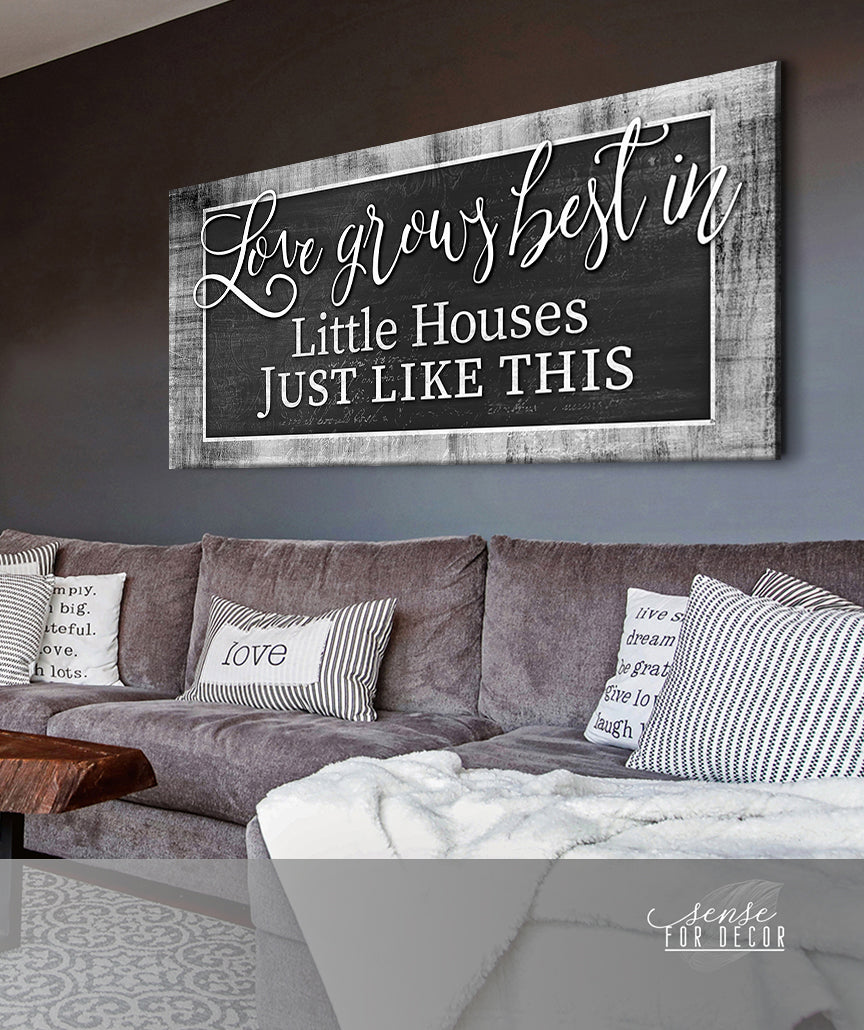 Hot Deal! Love Grows Best In Little Houses Wall Art (Wood Frame, Ready To Hang) V3