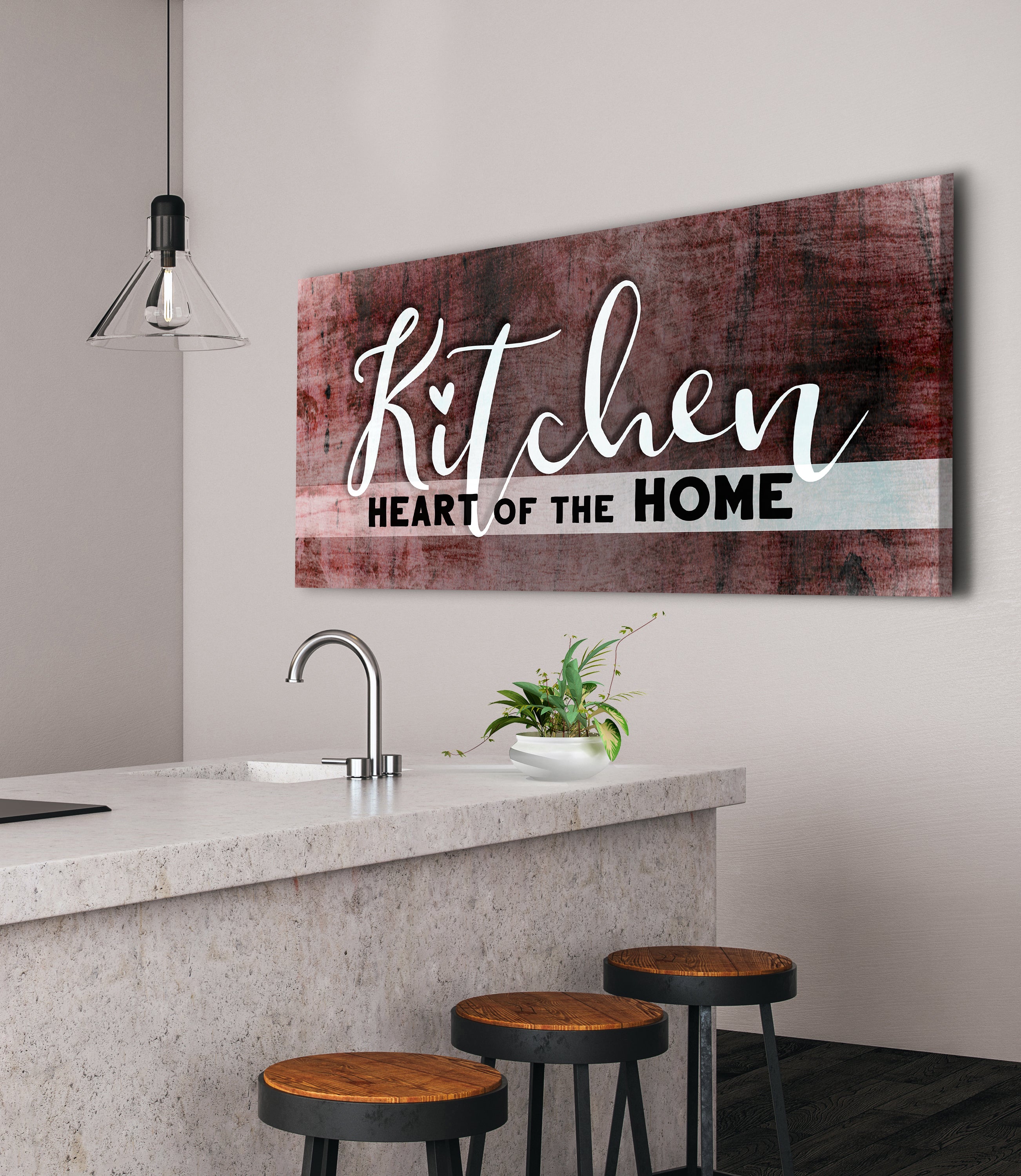 Ready-to-Hang Wood Framed Kitchen Wall Art: Kitchen, The Heart of the Home