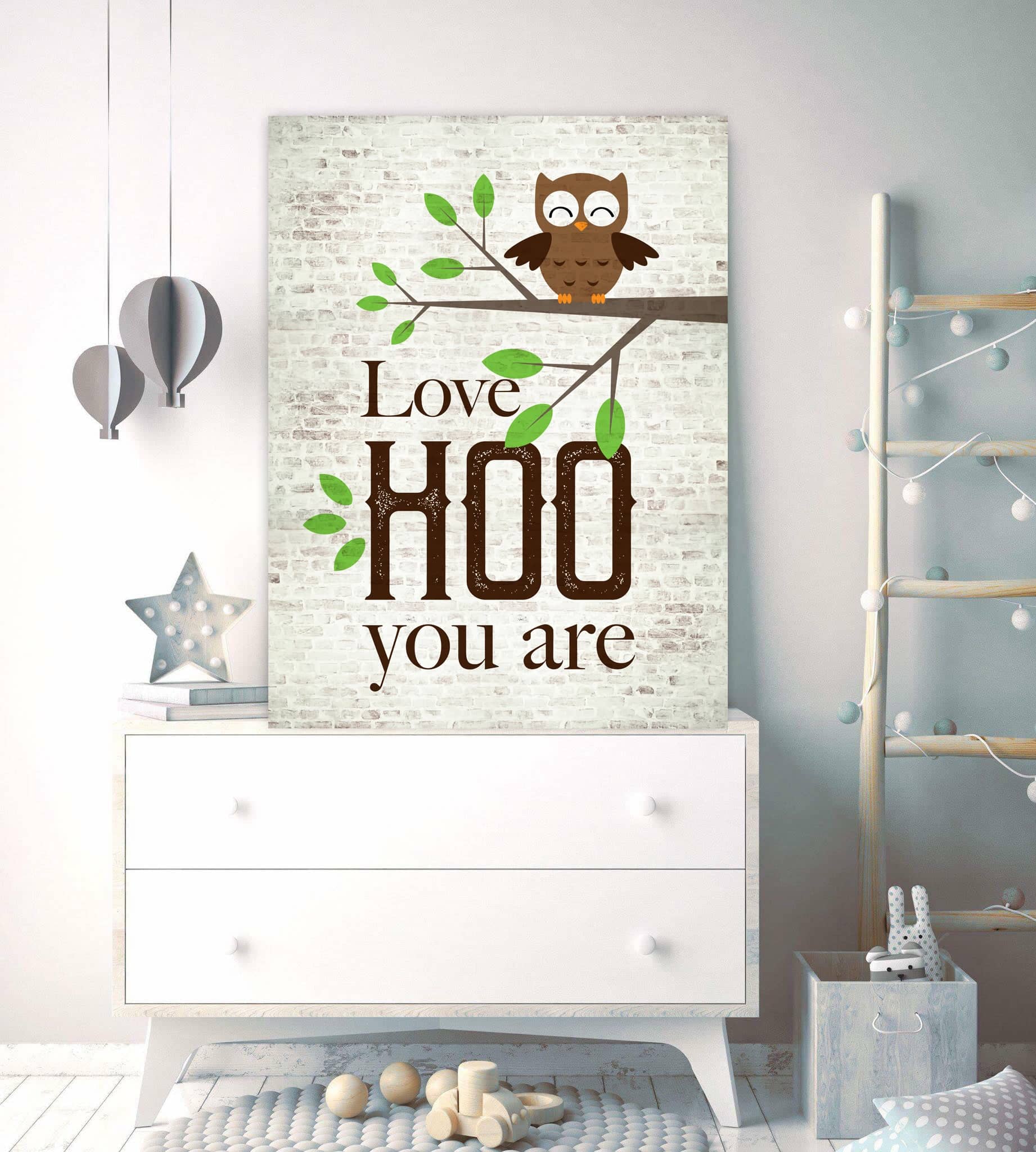 Baby Room Wall Art: 'Love Hoo You Are' - Wood Frame, Ready to Hang! Buy 2, Save 20%