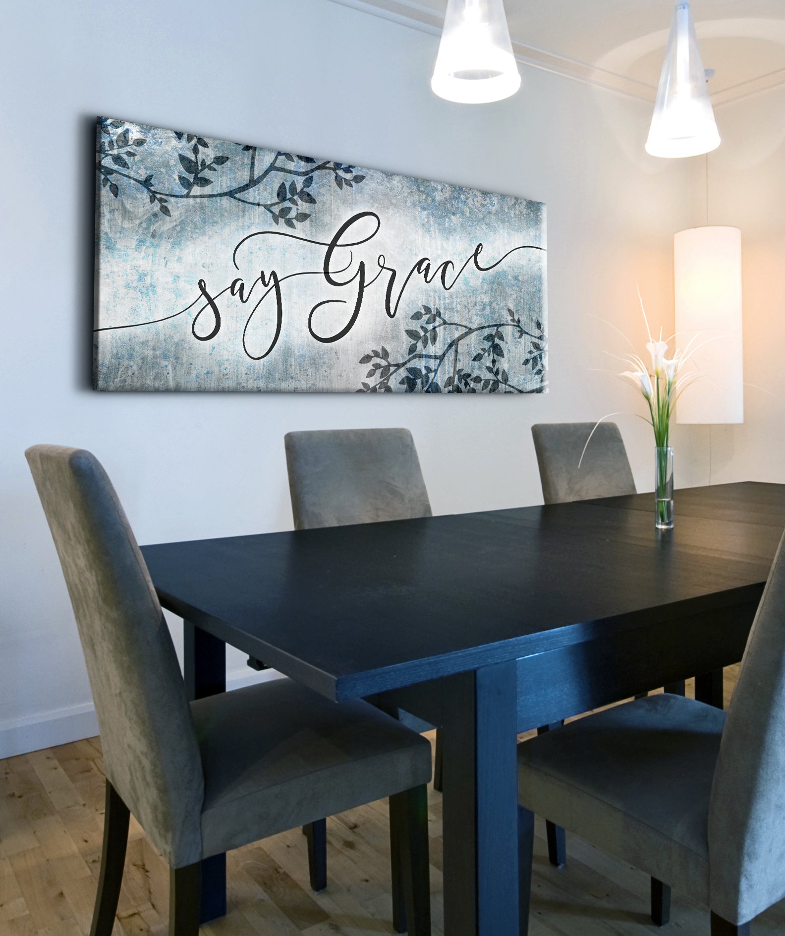 Exclusive Christian Wall Art - Say Grace V2 with Wood Frame, Ready to Hang, Buy 2 Save 20%