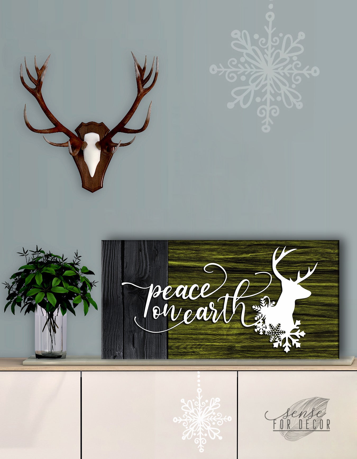 Holiday Wall Art: Peace on Earth V3 - Wood Frame, Ready to Hang! Buy 2 Save 20%